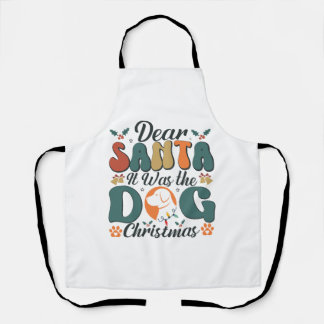 Tablier Cher Père Noël C'était le chien Noël-01