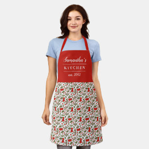 Tablier Cherry Berries Motif Plutôt moderne Nom rouge