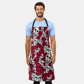 Tablier Cherry Gothique Motif de crâne Imprimer (Porté)