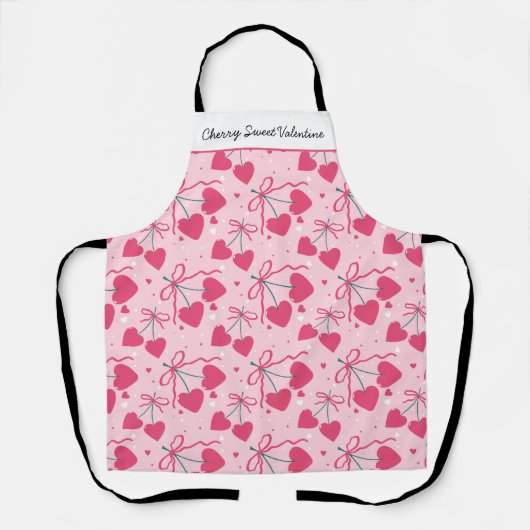 Tablier Cherry Sweet Valentine Apron | Editable Cute Cherr (Recto)
