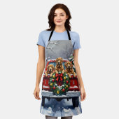 Tablier Chesapeake Bay Retriever Christmas Red Truck  (Porté)