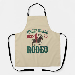 Tablier Cheval à grelots Rodéo du 25 déc Cow-boy Noël Cow-