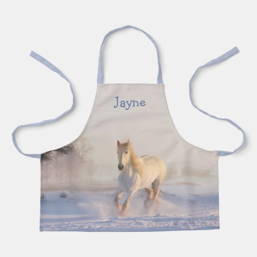 Tablier Cheval blanc dans les filles de neige Nom (Recto)
