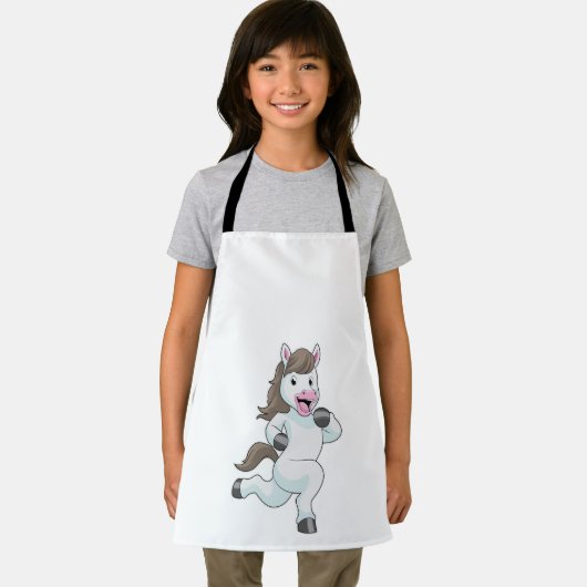 Tablier Cheval comme coureur à la course (Insitu)