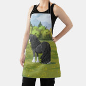 Tablier Cheval d'attelage noir et blanc de la bannière Tzi (Insitu)