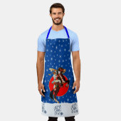 Tablier Cheval de fille de l'Ouest Élevant Noël d'hiver (Porté)