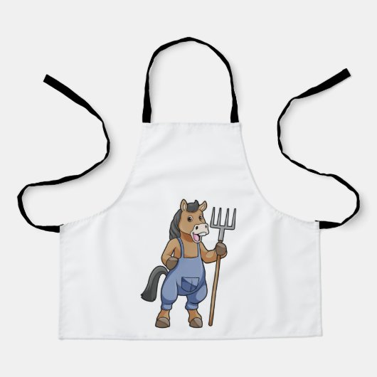 Tablier Cheval en fermier avec Rake (Recto)