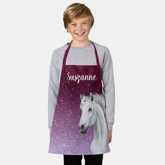 Tablier Cheval Lover Parties scintillant look Monogram Aqu (Porté)