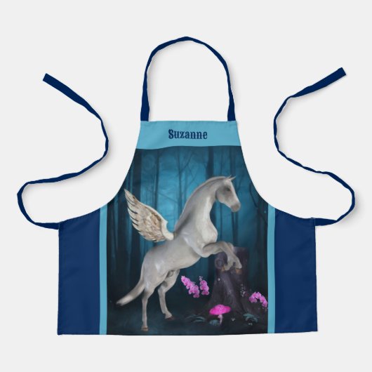 Tablier Cheval Pegasus En Forêt Imaginaire Personnalisé (Recto)