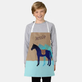 Tablier Cheval saddle enfants cuisine artisanat personnali (Porté)