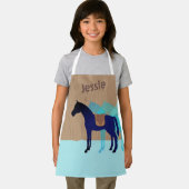 Tablier Cheval saddle enfants cuisine artisanat personnali (Insitu)