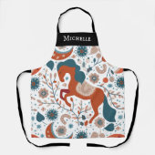 Tablier Cheval Scandinave personnalisé mignon (Recto)