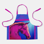 Tablier Cheval Tête Abstraite Couleurs Personnalisées (Recto)