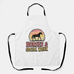 Tablier Cheval & Travail Social Retro Soleil Couchant Conc