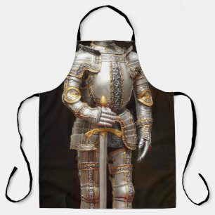 Tablier Chevalier drôle dans une armure brillante