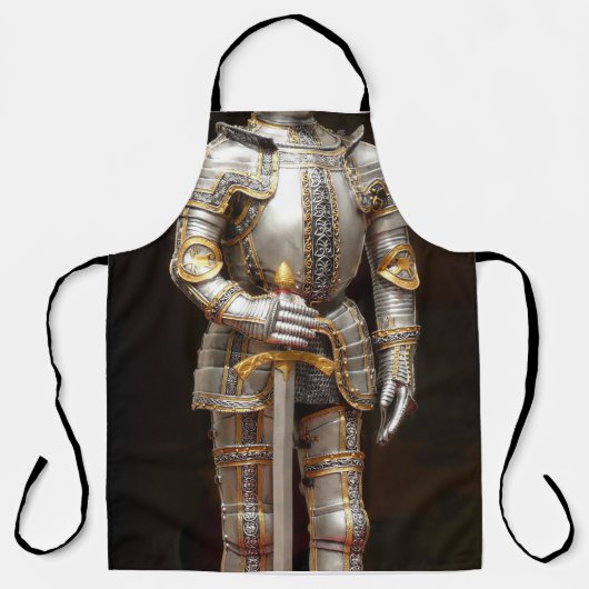 Tablier Chevalier drôle dans une armure brillante (Recto)