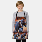 Tablier Chevaux de Brumby Blanc Brown, Enfants Agrandissem (Porté)