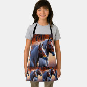 Tablier Chevaux de Brumby Blanc Brown, Enfants Agrandissem (Insitu)