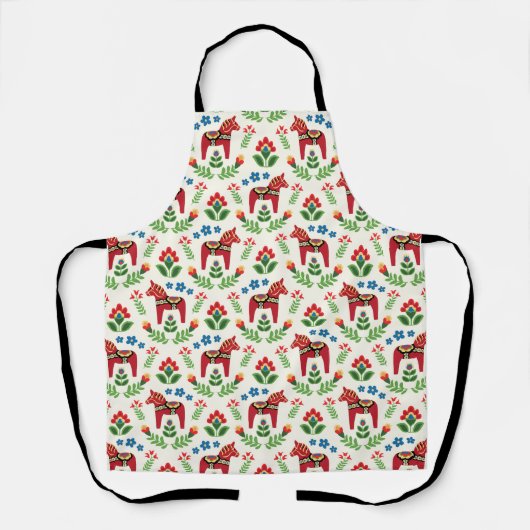 Tablier Chevaux de Dala suédois Apron rouge (Recto)