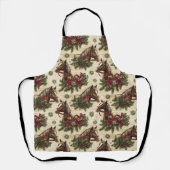 Tablier Chevaux de Noël de campagne (Recto)