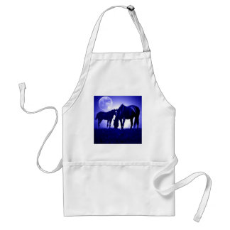 Tablier Chevaux en Nuit Bleue