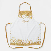 Tablier Cheveux - Thème de champagne à bulles d'or (Recto)