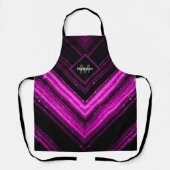 Tablier Chevron noir rose chaud brillant métallique Monogr (Recto)