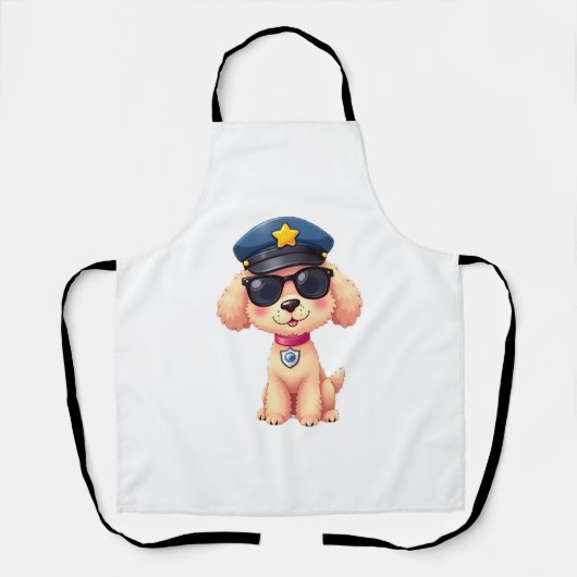Tablier Chibi Anime Police Poodle Chien (Recto)