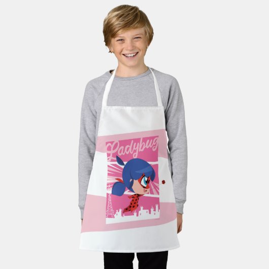 Tablier Chibi Ladybug à Paris (Porté)