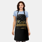 Tablier chic Black or Parties scintillant argent Coiffeur  (Porté)