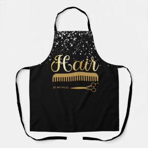 Tablier chic Black or Parties scintillant argent Coiffeur