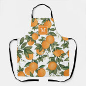 Tablier Chic Botanique Orange Clementine Monogramme (Recto)
