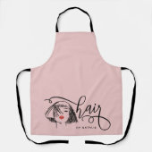 Tablier Chic branché aux cheveux roses (Recto)
