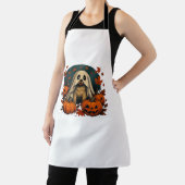 Tablier Chic chien Carlin avec Citrouille Automne Hallowee (Insitu)