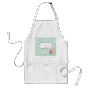 Tablier Chic Elegant Damask, Rose, Message Motivationnel