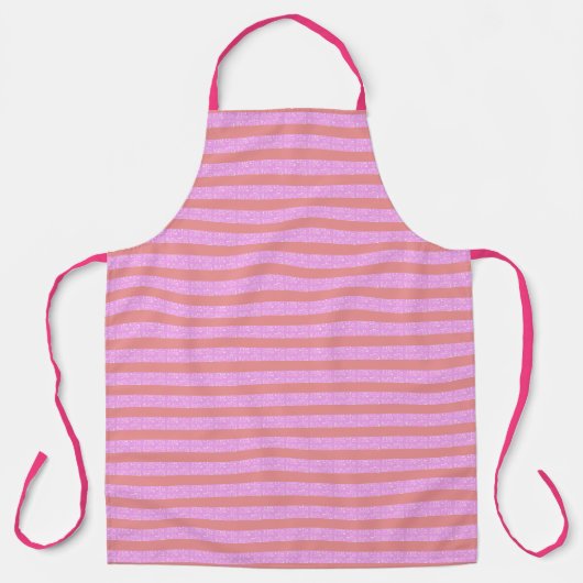 Tablier Chic Futuriste Géométrique rayures rose (Recto)