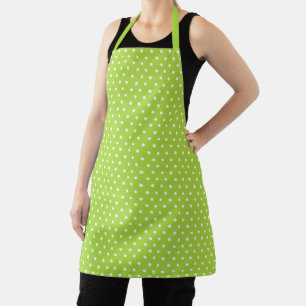 Tablier Chic Lime Green Polka Motif