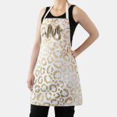 Tablier Chic moderne or blanc léopard Cheetah Monogramme (Insitu)