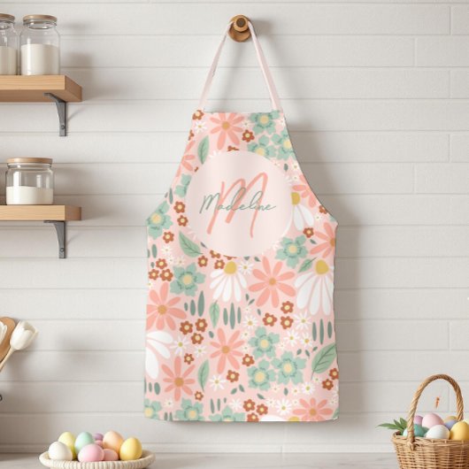 Tablier Chic Moderne Pink Farmhouse Floral