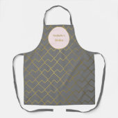 Tablier Chic moderne tendance Géométrique Golden Grey rose (Recto)