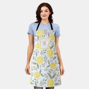 Tablier Chic Monogramme Lemons et Feuille Motif
