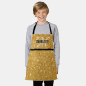Tablier Chic noir or parties scintillant monogramme nom fi (Porté)