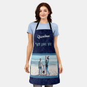 Tablier Chic personnalisé Texte photo grand-mère cadeau bl (Porté)