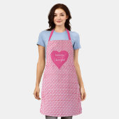 Tablier Chic Red Hearts Apron Personalized I Love You Gift (Porté)