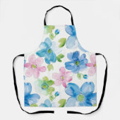 Tablier Chic rose bleu bleu floral (Recto)