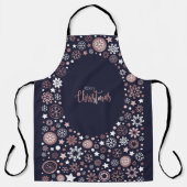 Tablier Chic rose or métal flocons d'hiver  (Recto)