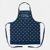 Tablier Chic THE FUTURE MRS Rose Gold Hearts Navy Blue (Recto)