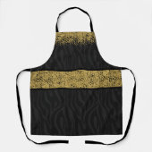 Tablier Chic Wild Zebra modèle or Parties scintillant-Look (Recto)