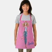 Tablier Chica con vaqueros y chaqueta rosa (Insitu)