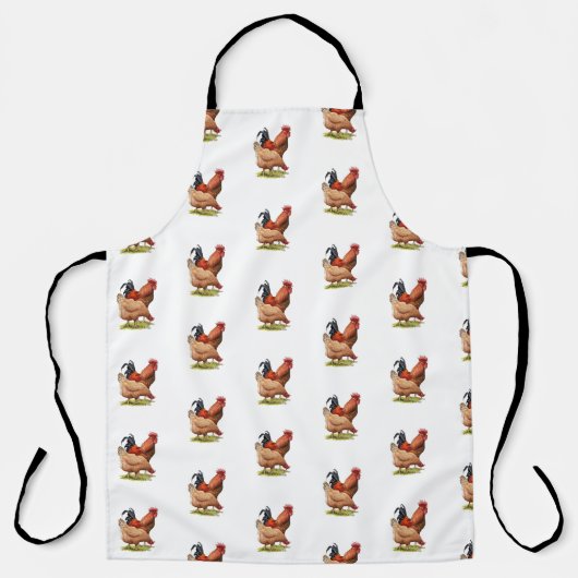 Tablier Chicken And Rooster Art, Poultry, Farm Animals (Recto)